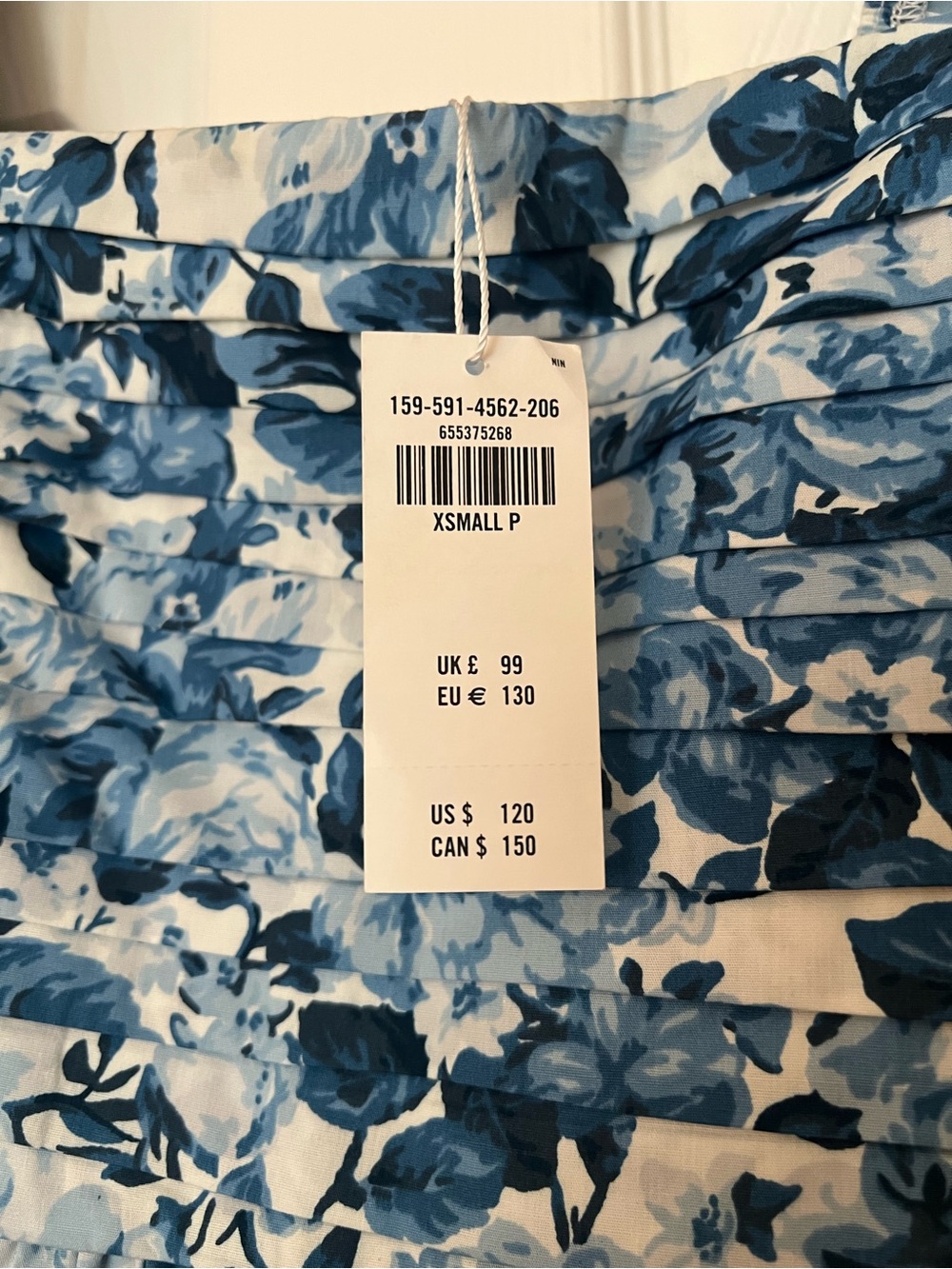Abercrombie & Fitch Blue Floral Puff-Sleeve Midi Dress - Picture 3 of 4